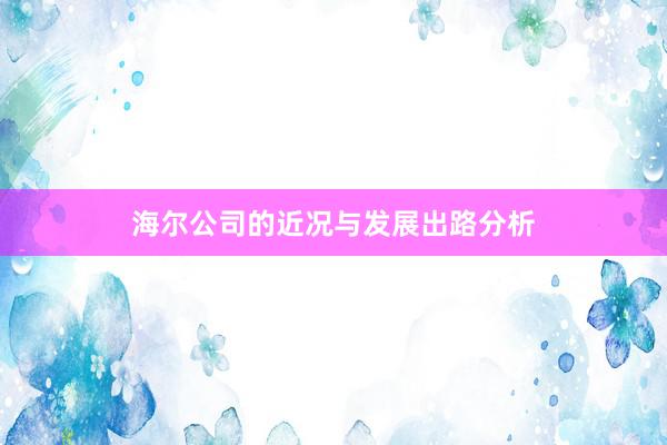 海尔公司的近况与发展出路分析